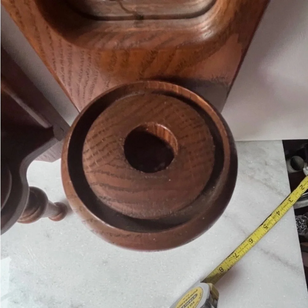 Vintage Wooden Wall Candle Holders with mirrors set of 2